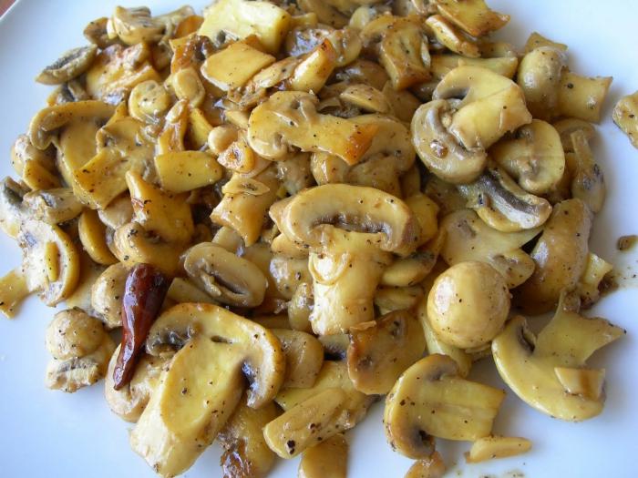 Läckra friterade mushrooms