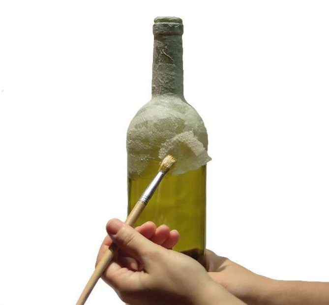 Decoupage-flaskor med toalettpapper: master-klass. Hur man dekorerar en flaska med egna händer