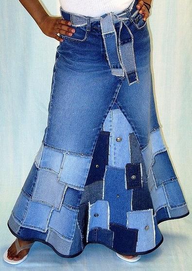 Ny kjol av gamla jeans: förlänger livet på din favorit sak