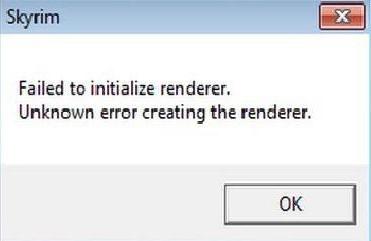 hur man kör skyrim om skrivning misslyckades med att initiera renderer