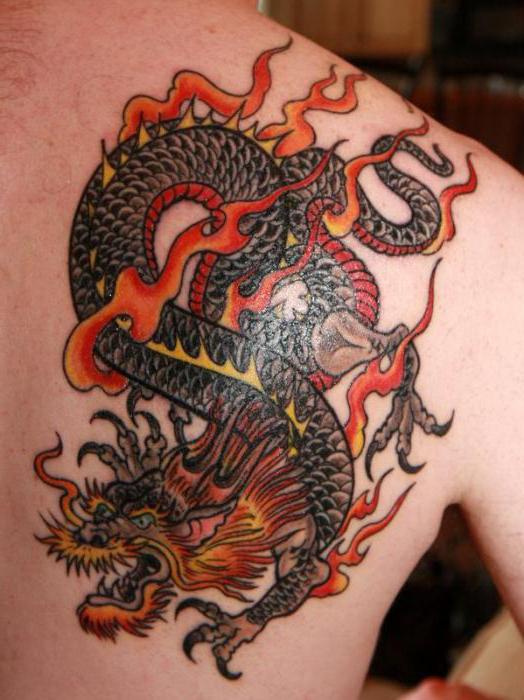 Dragon Tattoo på axeln: värde och alternativ