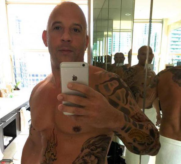 Vin Diesel tatuering: riktig eller tillfällig?