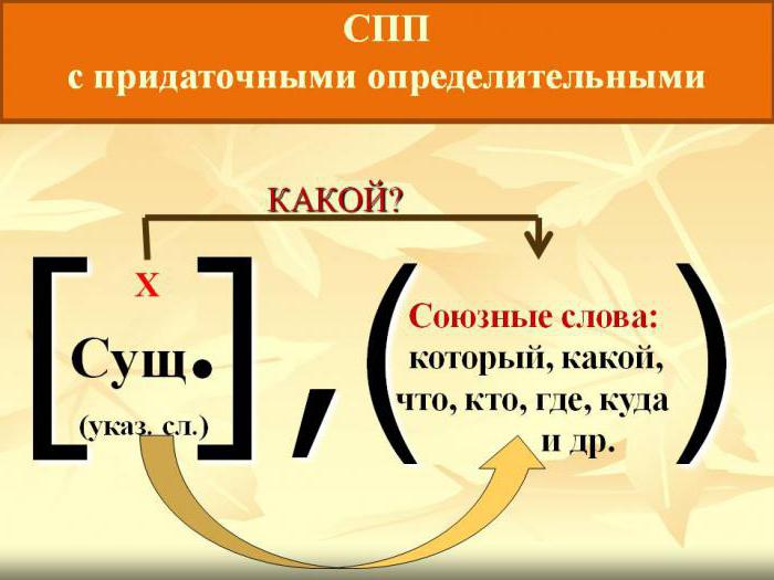 Pridatochnoe definitiva exempel