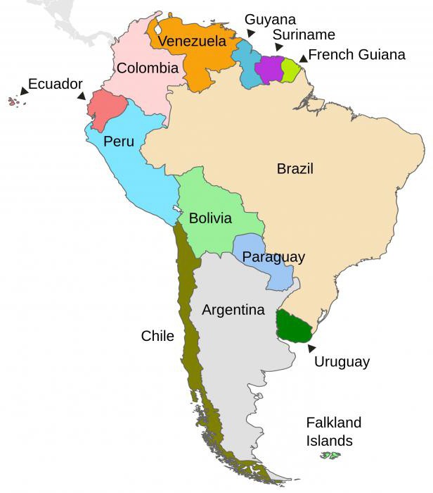 Mineraler i Sydamerika: tabell, lista