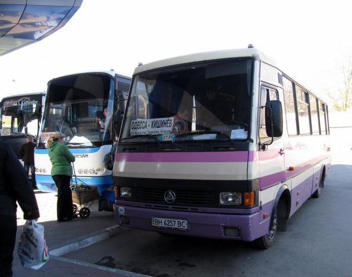 Den centrala busstationen "Odessa" och andra busstationer i pärlan nära havet