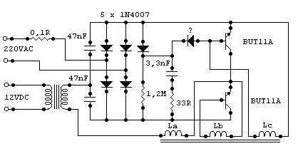 Elektronisk transformator: anslutningsdiagram