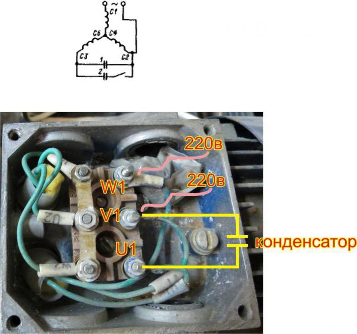 Schema för motoranslutning. Anslutning av enfas elektrisk motor